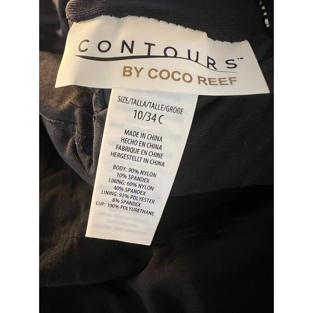 Coco Reef Contours One-Shoulder Shaping Swimsuit Cutout Black Size‎ 10/34C - Picture 4 of 8